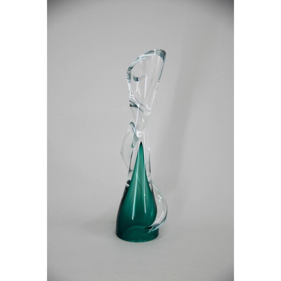 Image 1 of Vase vintage en verre d'art, Tchécoslovaquie 1960