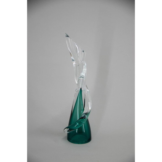 Image 1 of Vase vintage en verre d'art, Tchécoslovaquie 1960