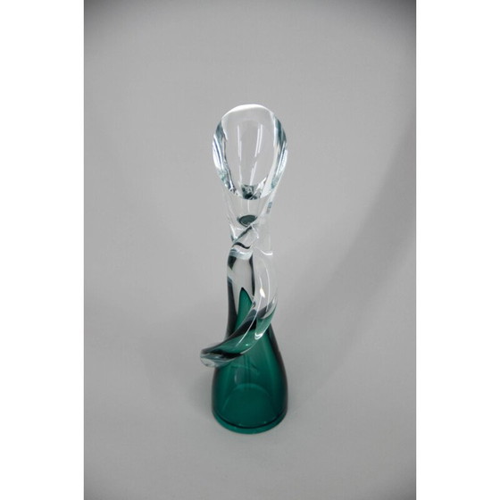 Image 1 of Vase vintage en verre d'art, Tchécoslovaquie 1960