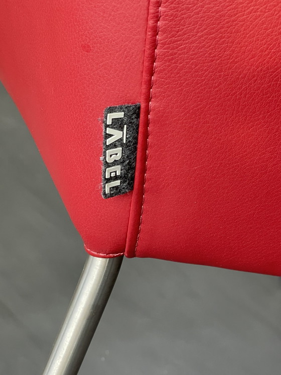 Image 1 of 6x Label Tiba Cuir rouge