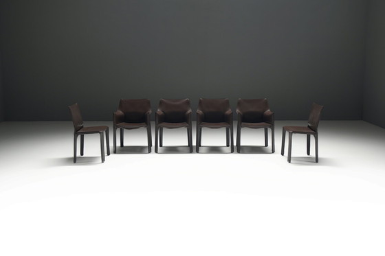Image 1 of Superbe ensemble Cab 412 & 413 en cuir tabac par Mario Bellini - Cassina Italy