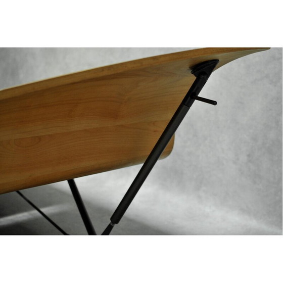 Image 1 of Lit de jour vintage "Dimanche Matin" en acier et bois de cerisier par Christer Schweilz pour Pallucco, 1991