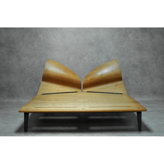 Image 1 of Lit de jour vintage "Dimanche Matin" en acier et bois de cerisier par Christer Schweilz pour Pallucco, 1991