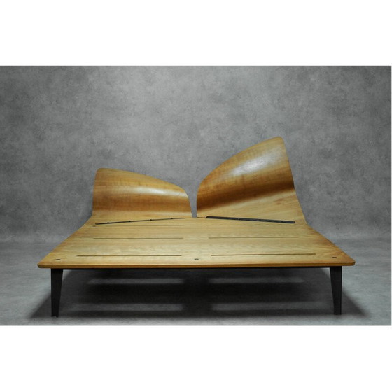 Image 1 of Lit de jour vintage "Dimanche Matin" en acier et bois de cerisier par Christer Schweilz pour Pallucco, 1991