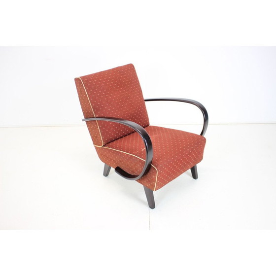 Image 1 of Fauteuil vintage en bois courbé et tissu par Jindrich Halabala pour Up zavody, Tchécoslovaquie années 1950