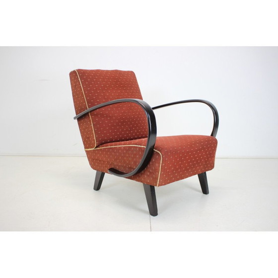 Image 1 of Fauteuil vintage en bois courbé et tissu par Jindrich Halabala pour Up zavody, Tchécoslovaquie années 1950