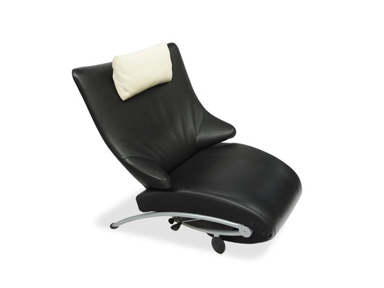 Image 1 of Wk Wohnen Solo 699 Fauteuil en cuir / chaise longue | Noir / Blanc crème | N° 2/2