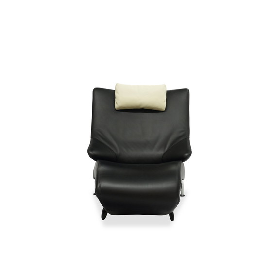 Image 1 of Wk Wohnen Solo 699 Fauteuil en cuir / chaise longue | Noir / Blanc crème | N° 2/2