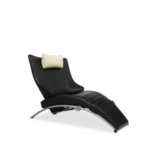 Image 1 of Wk Wohnen Solo 699 Fauteuil en cuir / chaise longue | Noir / Blanc crème | N° 2/2