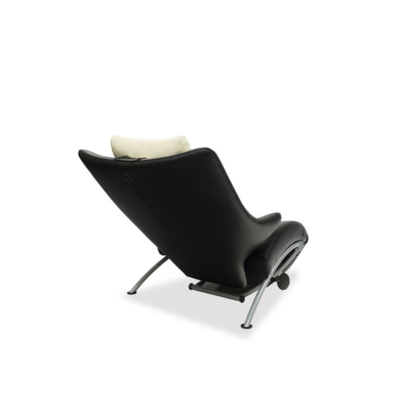 Image 1 of Wk Wohnen Solo 699 Fauteuil en cuir / chaise longue | Noir / Blanc crème | N° 2/2