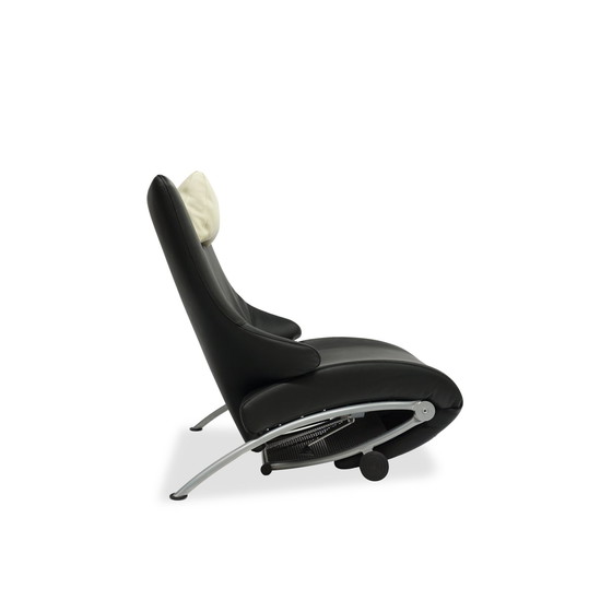 Image 1 of Wk Wohnen Solo 699 Fauteuil en cuir / chaise longue | Noir / Blanc crème | N° 2/2