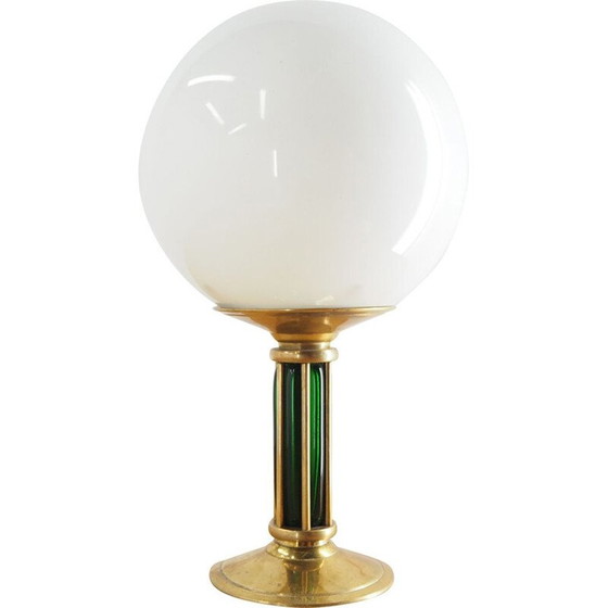 Image 1 of Lampe de table vintage art déco en laiton