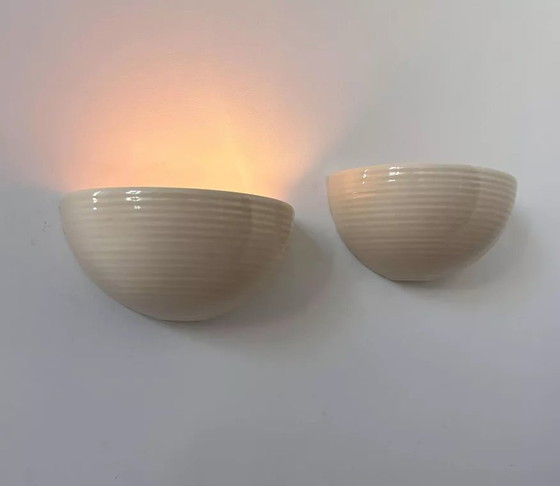 Image 1 of 2X D'Appliques En Porcelaine Beige, France 1970