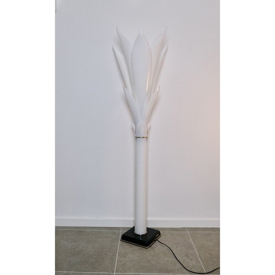 Image 1 of Lampadaire Tulipe vintage en perspex et laiton pour Rougier, Canada 1980