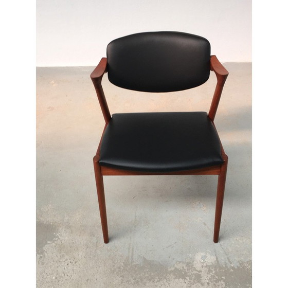 Image 1 of Ensemble de 8 chaises de salle à manger vintage en teck par Kai Kristiansen pour Schous Møbelfabrik, 1960s