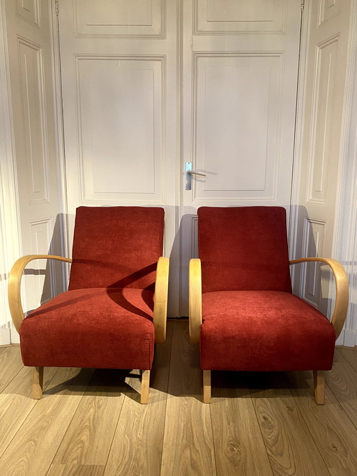 2 X Fauteuil Halabala Mid Century