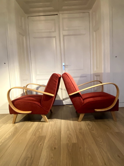 2 X Fauteuil Halabala Mid Century