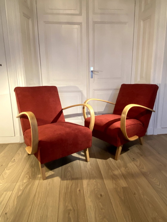 Image 1 of 2 X Fauteuil Halabala Mid Century