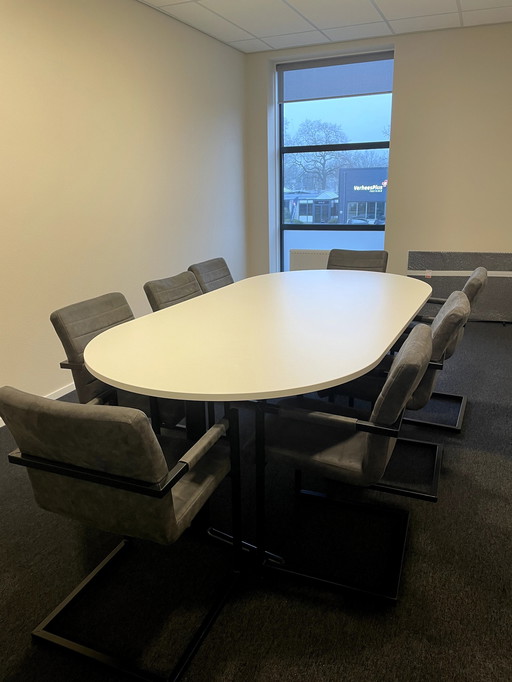 Table de réunion Blanche Ovale 240 X 120