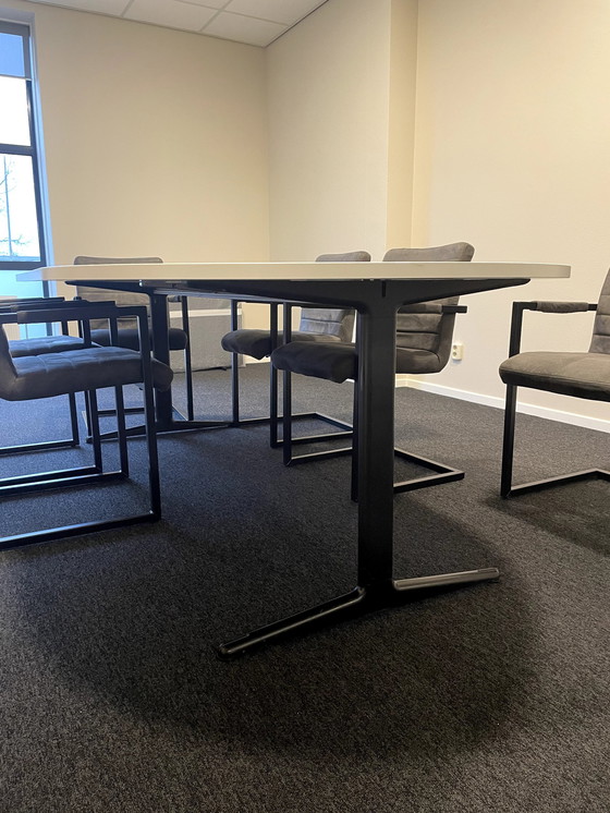 Image 1 of Table de réunion Blanche Ovale 240 X 120