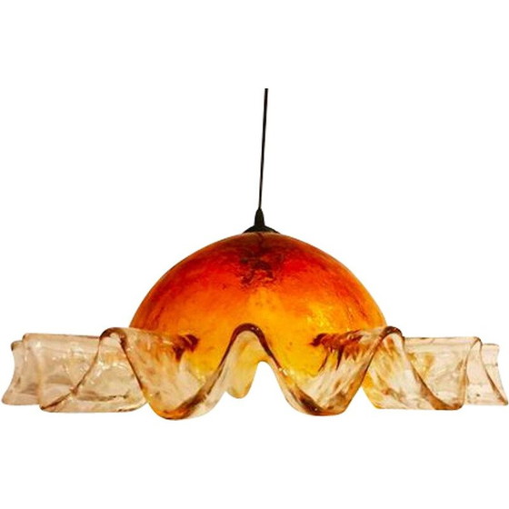 Image 1 of Lampe suspendue vintage en verre de Murano Mazzega, 1970