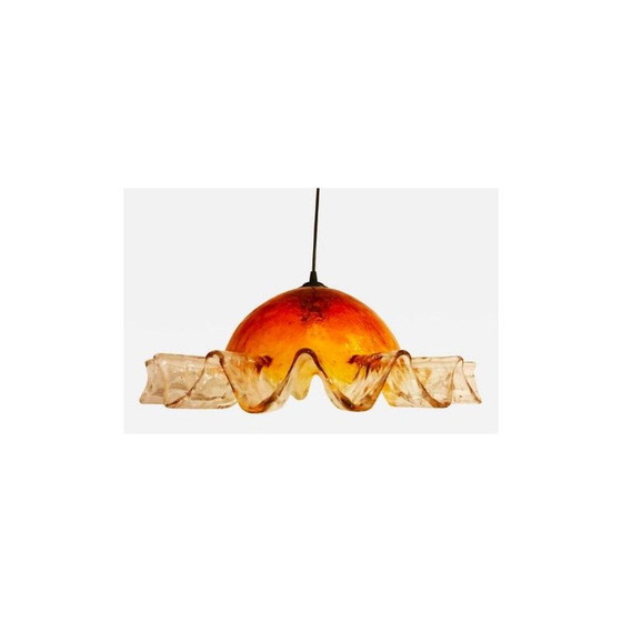 Image 1 of Lampe suspendue vintage en verre de Murano Mazzega, 1970