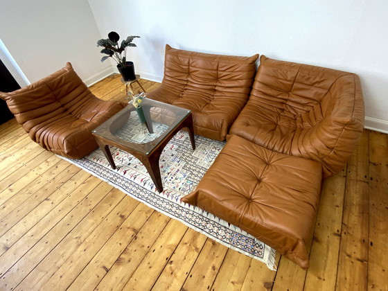 Image 1 of Togo Canapé Michel Ducaroy Ligne Roset 4 pièces cuir marron