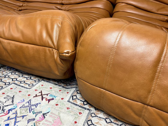 Image 1 of Togo Canapé Michel Ducaroy Ligne Roset 4 pièces cuir marron