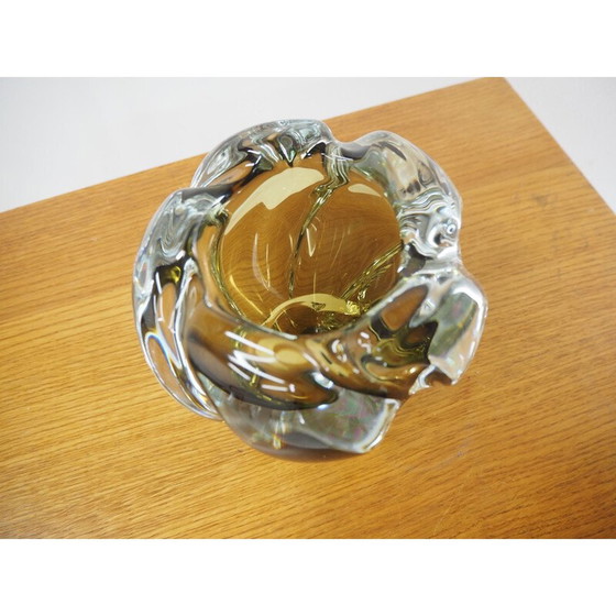 Image 1 of Vase vintage en verre d'art par Josef Hospodka pour Chribska Glassworks, Tchécoslovaquie 1960