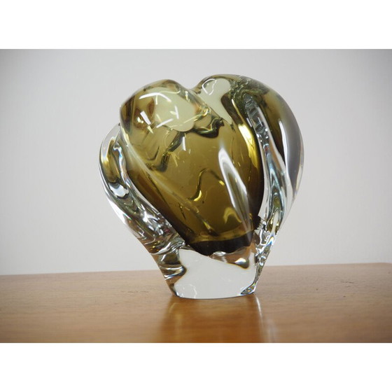 Image 1 of Vase vintage en verre d'art par Josef Hospodka pour Chribska Glassworks, Tchécoslovaquie 1960