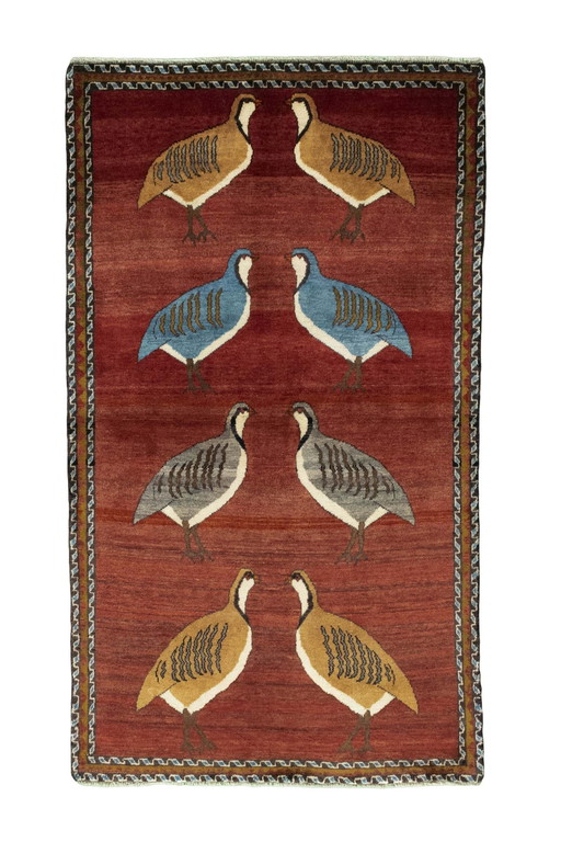 Tapis nomade Gabbeh noué à la main - 215 X 124 cm