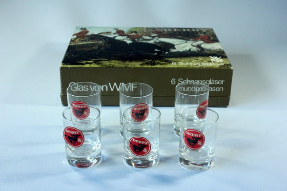 Image 1 of 6 Verres à liqueur Wmf Derby soufflés à la bouche dans leur boîte d'origine - Vintage des années 70