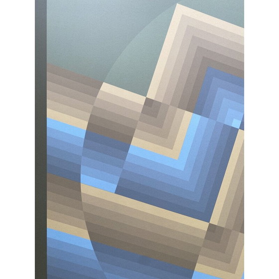 Image 1 of Photolithographie vintage "Tribute to Vasarely" de Jim Bird, Barcelone, années 1970