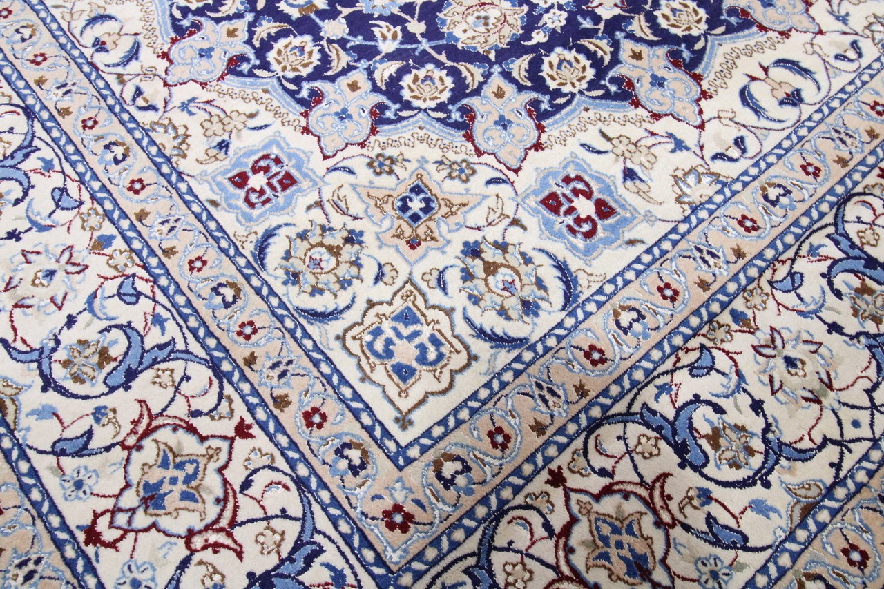 Tapis persan noué à la main - Naïn 9La avec soie 380 x 93 cm - Tapis d' Orient | €1,400