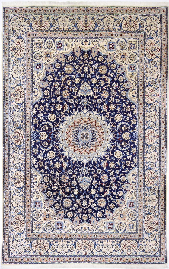 Image 1 of Tapis persan noué à la main original Naïn 9 La fine avec soie 320 X 202 cm Top condition