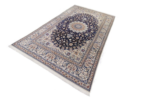 Tapis persan noué à la main original Naïn 9 La fine avec soie 320 X 202 cm Top condition