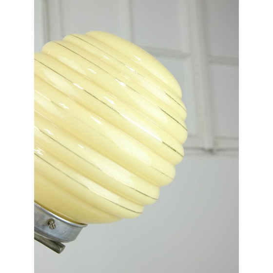 Image 1 of Lampe de plafond Vintage Art Deco avec sphère jaune, Italie
