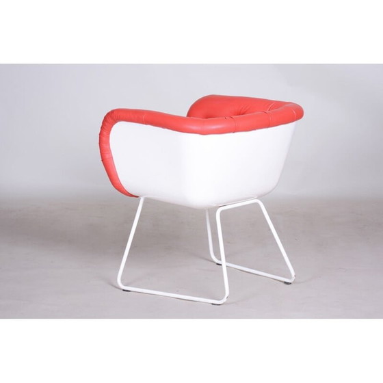Image 1 of Fauteuil vintage rouge et blanc, 1960