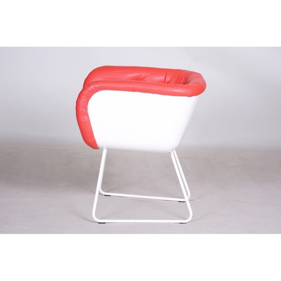 Image 1 of Fauteuil vintage rouge et blanc, 1960