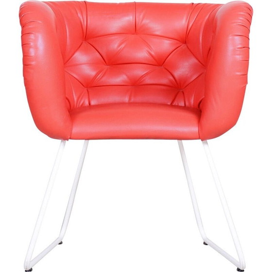 Image 1 of Fauteuil vintage rouge et blanc, 1960