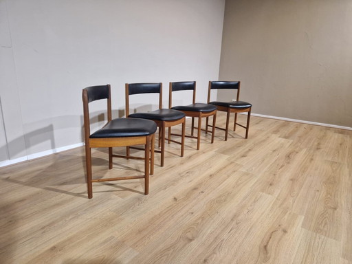 4X Vintage Ah. Mcintosh 1970 - Chaises - Teck - Cuir
