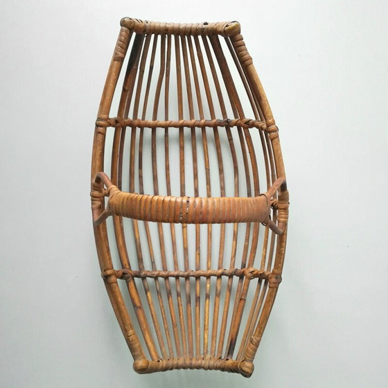 Image 1 of Porte-revues vintage en rotin - Italie 1960