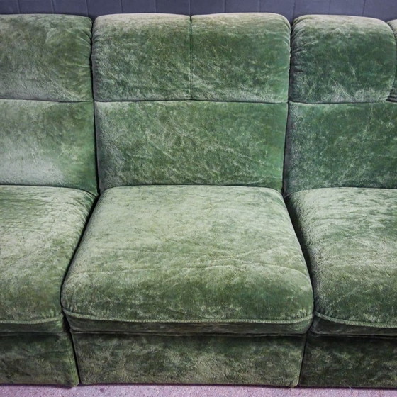 Image 1 of Canapé d'angle modulaire vintage vert mousse