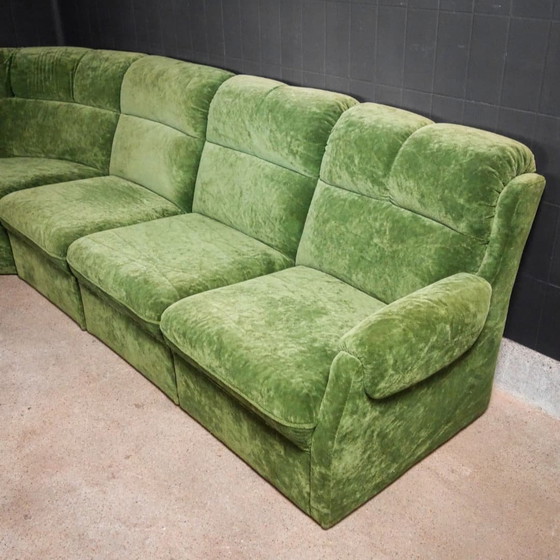 Image 1 of Canapé d'angle modulaire vintage vert mousse