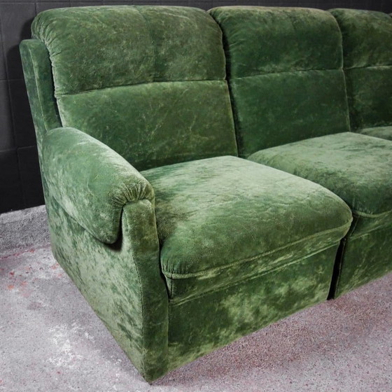 Image 1 of Canapé d'angle modulaire vintage vert mousse