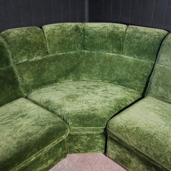 Image 1 of Canapé d'angle modulaire vintage vert mousse