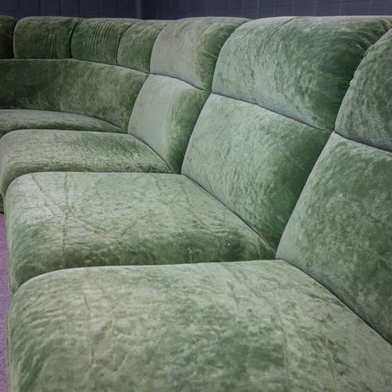 Image 1 of Canapé d'angle modulaire vintage vert mousse