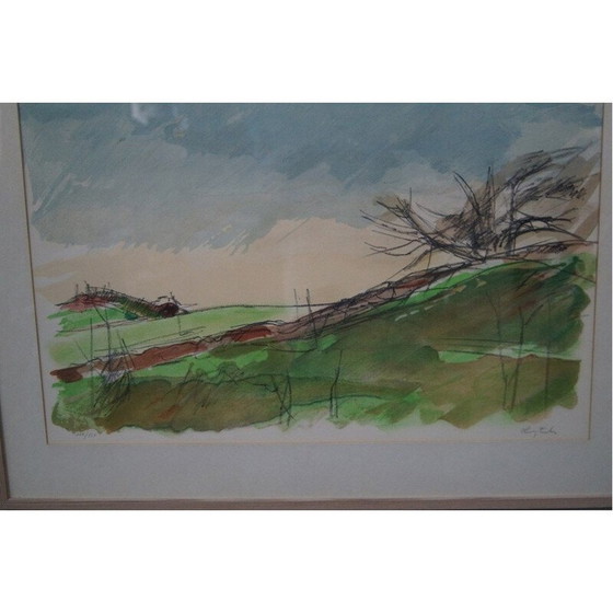 Image 1 of Lithographie scandinave vintage signée par Hugo Zuhr, Suède 1960
