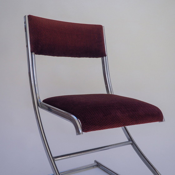 Image 1 of Chaise de salle à manger en chrome tubulaire