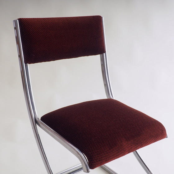 Image 1 of Chaise de salle à manger en chrome tubulaire